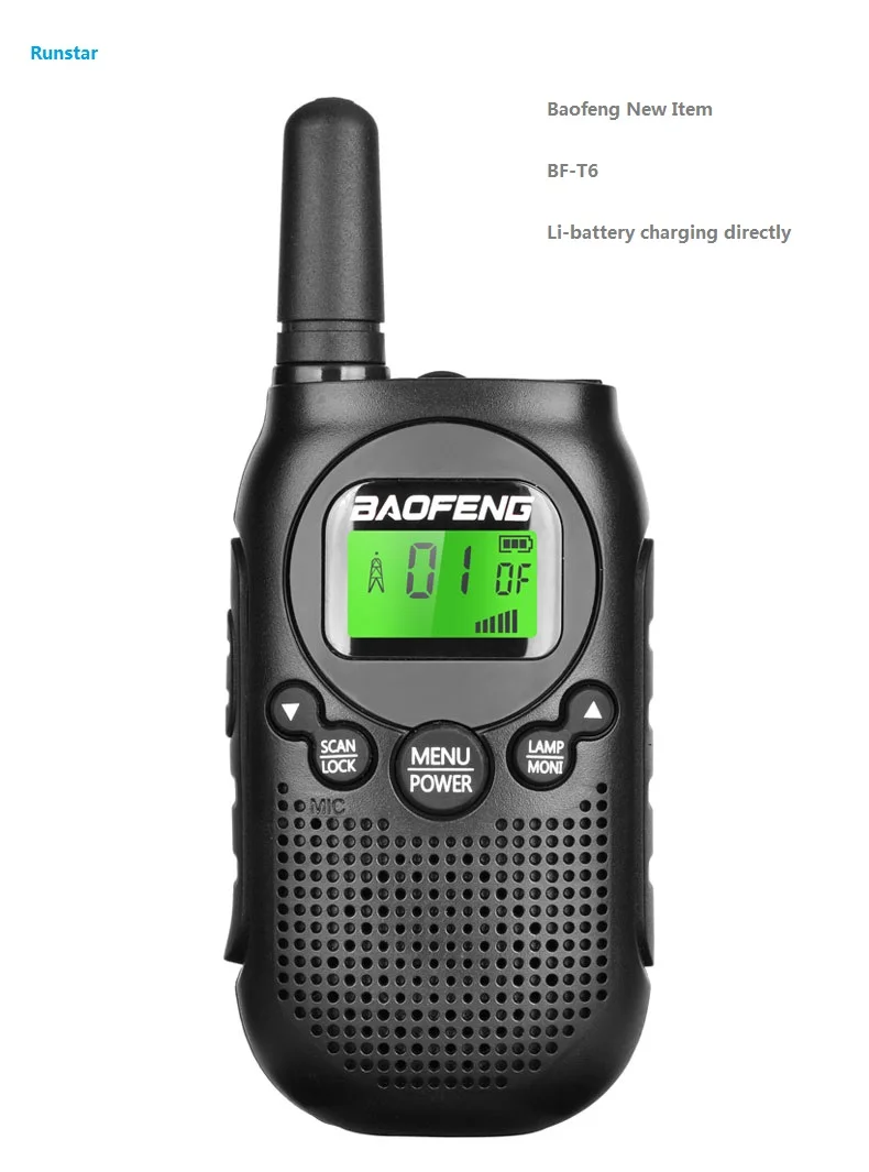 Новинка портативная двухсторонняя радиостанция Baofeng BF T6 Mini Wiress Walkie Talkie UHF