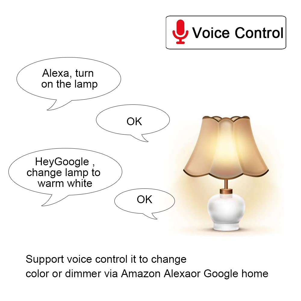 Лампочка GU10 для дома работает с Alexa Echo Google Home Automation RGBW 2 4 ГГц Wi Fi управление через