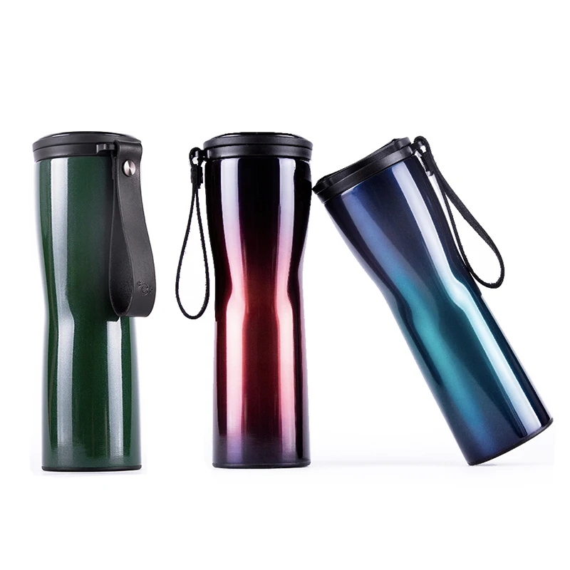 Xiaomi Kiss Fish Slim Smart Cup 430 мл OLED температурный экран портативная чашка для горячей воды из нержавеющей стали с кожаной веревкой