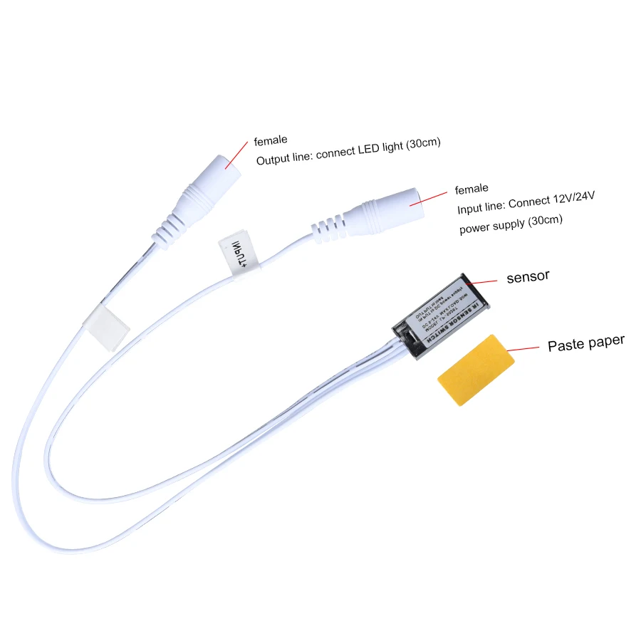 DC Connector 12 В/24 В ИК датчик приближения Переключатель детектор инфракрасный дверной контрольный светильник 5A 50 Вт Автоматическое включение/выключение прерыватель для DIY светодиодный светильник - Цвет: DC Connector