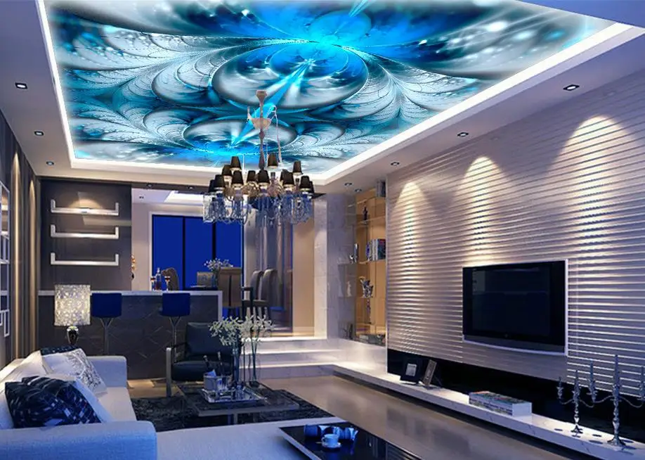

3d wallpaper mural ceiling customize BLUELOVER beautiful abstract flower petals ceiling frescoes non-woven 3d photo wallpaper