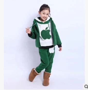 Комплект одежды 2015 зимой дети одежда плис загущающие мальчики / девочки