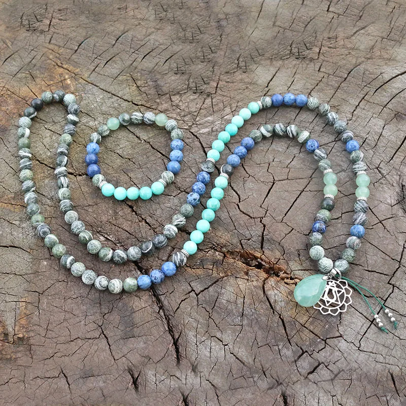 Амазонит 8 мм подвеска из зеленой авентурина и зеленая Яшма с зебрами крашеный