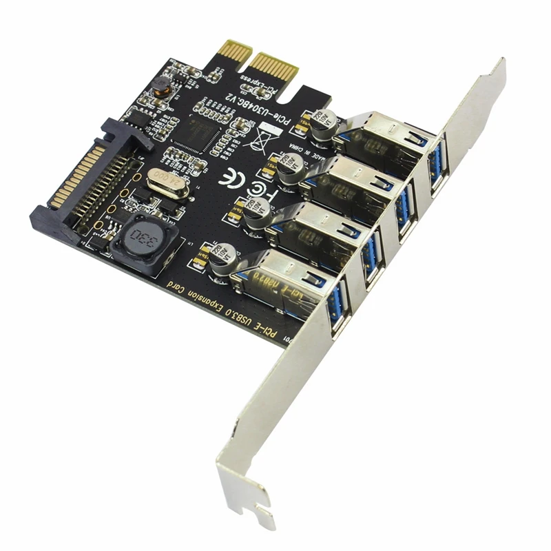 4 порта Usb3.0 карта расширения 5 Гбит/с Pci-E Pci Express адаптер конвертер для Pcie X1 X4 X8 X16