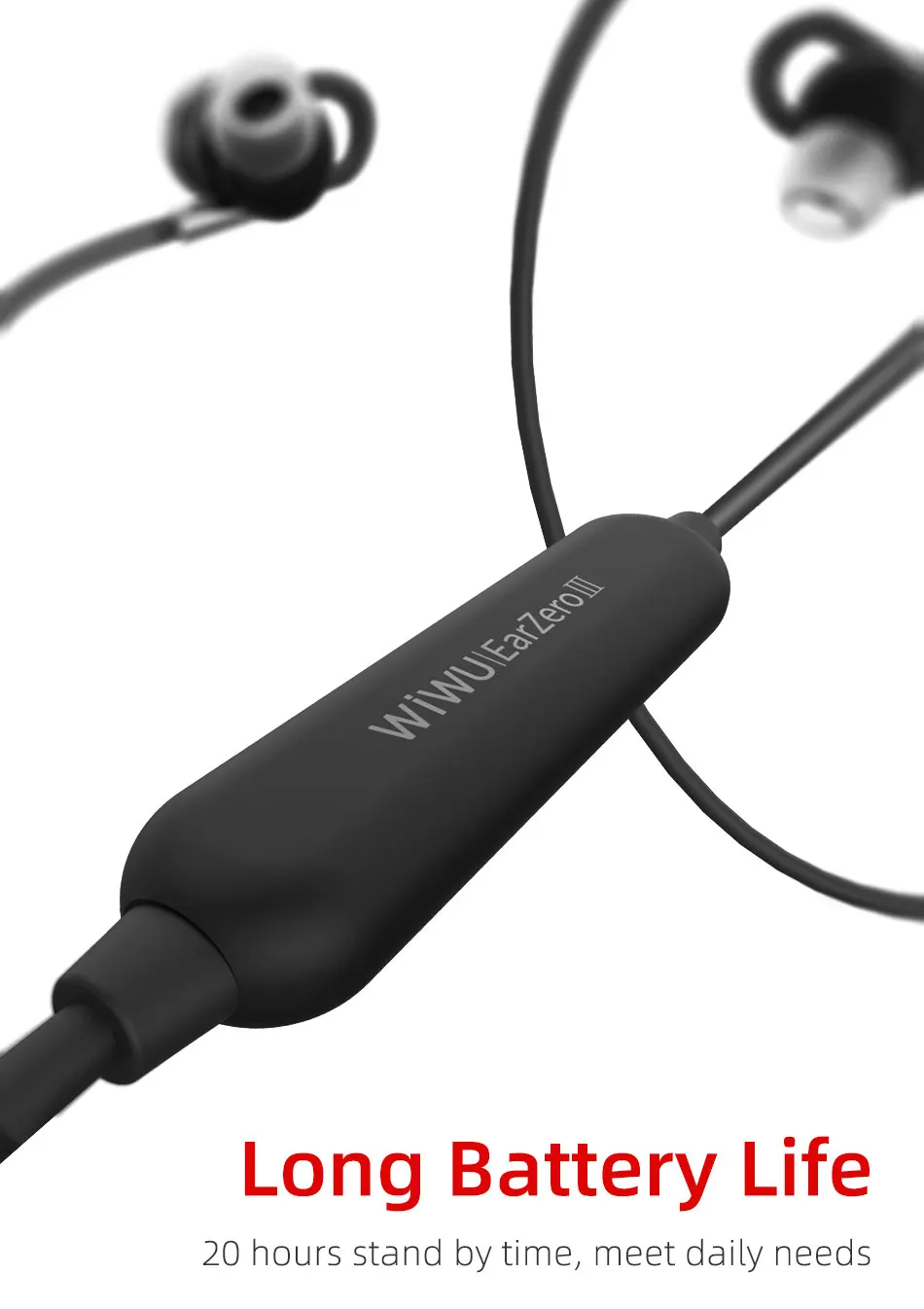 Беспроводные спортивные наушники WiWU магнитные Встроенные с датчиком холла