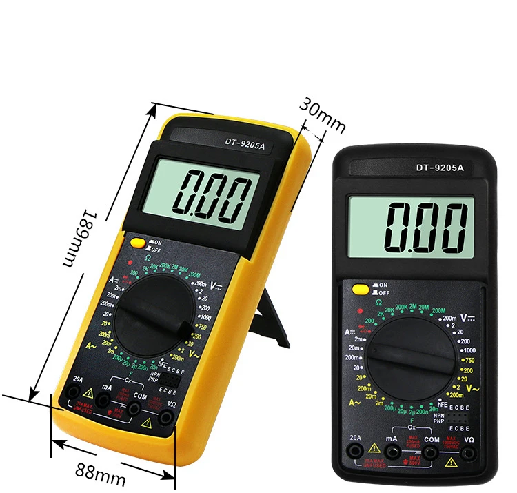 DT9205A ЖК-дисплей Дисплей профессиональный электрический ручной метр тестер
