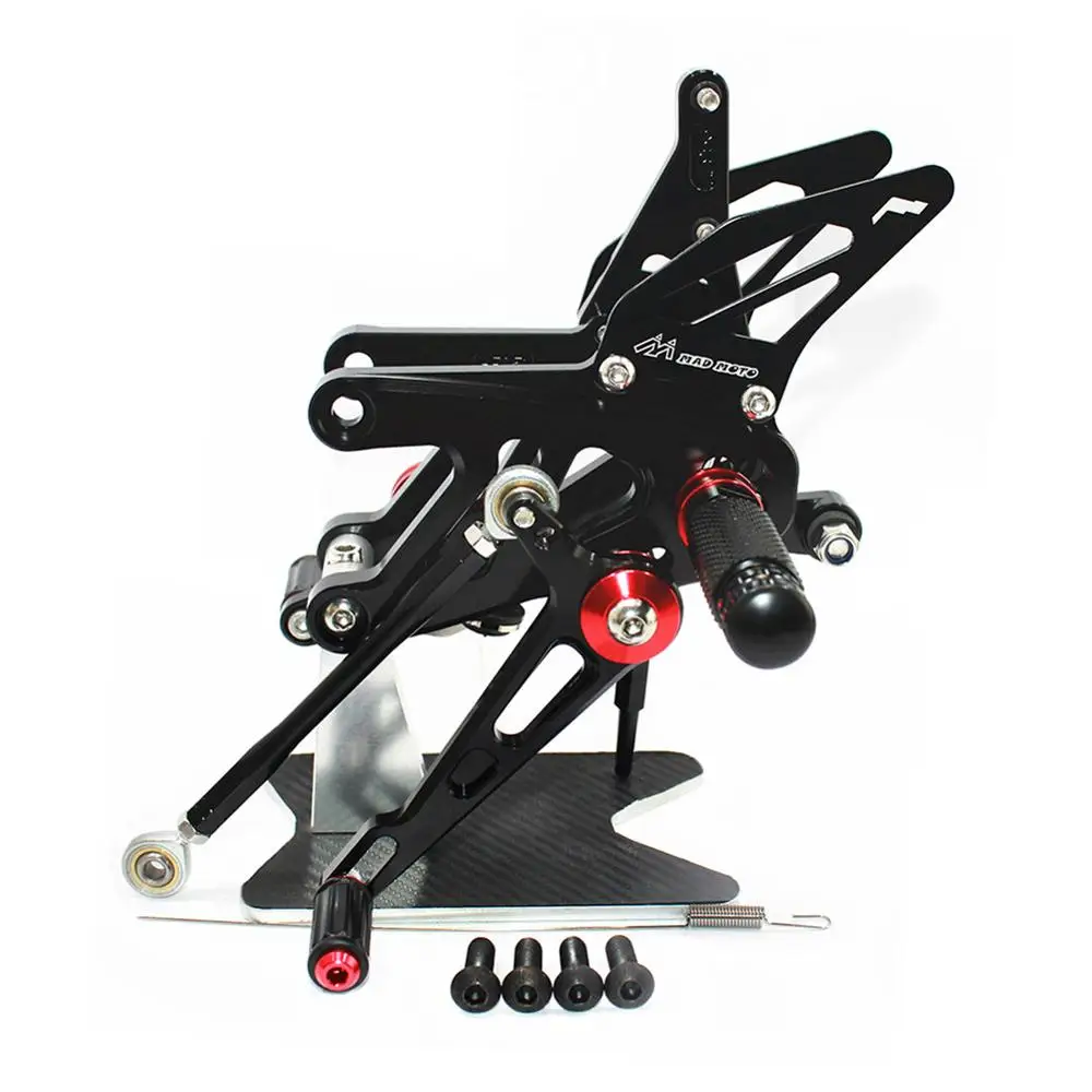Black Для Aprilia RSV4 Заводские APRC ABS 2013 CNC Регулируемые подножки для ног Rider Rearsets педаль для ног - Цвет: Black