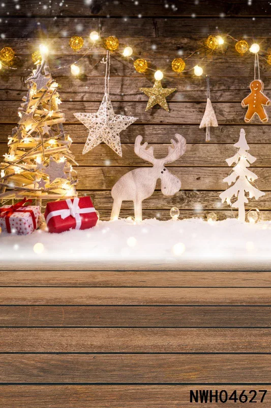 Laeacco Photo Background Christams Tree Deer Bulb Star Gift Doll Party Baby Portrait Photography Backdrop Photocall Studio | Электроника