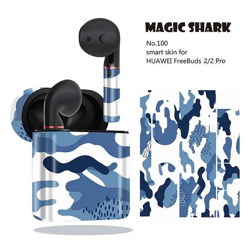 Magic Shark Army Military 19 типов модный ПВХ чехол самоклеящаяся оберточная бумага-пленка для HUAWEI Freebuds 2 2 Pro 086-105 - Цвет: 100