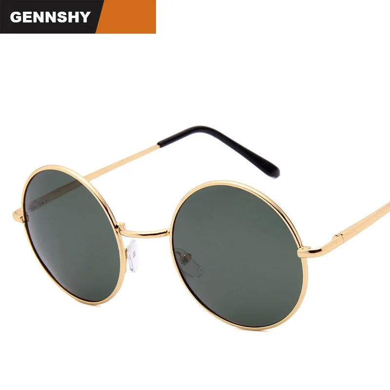 

New Retro Steampunk Round Sunglasses Men Vintage Polarized Metal Sunglasses Brand Design Polaroid Sunglasses Spring Temple UV400