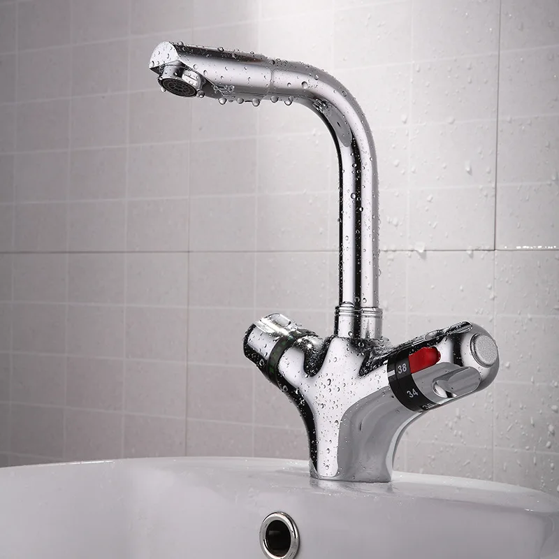 ITAS9919 Manufacturers Selling All Copper Double Kitchen Bathroom Basin of Hot and Cold Water Mixing Valve Intelligent Thermosta |