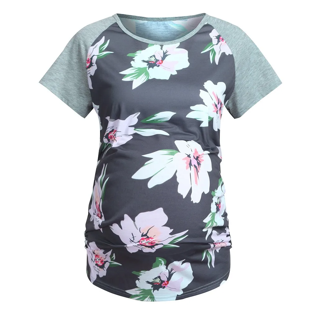 Топ для кормящих матерей женская летняя повседневная свободная футболка с