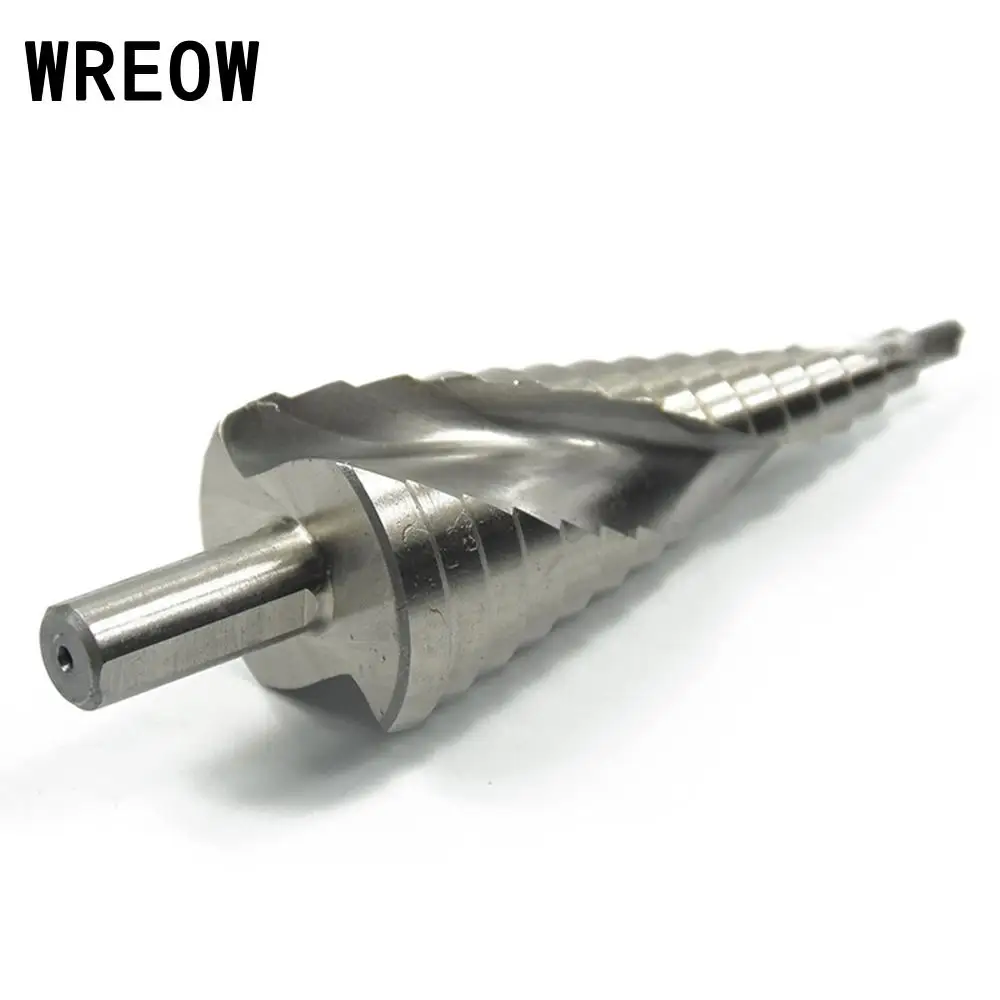 

HSS 15 Steps 4-32mm Spiral Grooved 3 Side Metal Step Drill Bits Set Cutter Cone Drill Hole Saw Tool silver