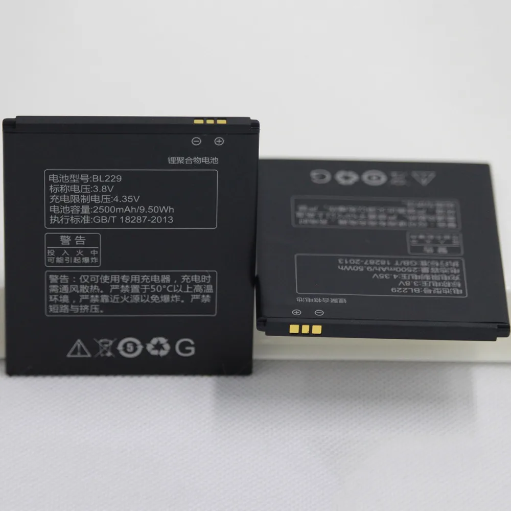 5 шт./лот Новый аккумулятор для Lenovo A8 A806 A808T 2500mah BL229 BL 229 мобильный телефон
