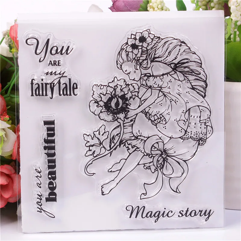 Прозрачные штампы цветочной Феи для скрапбукинга/изготовления
