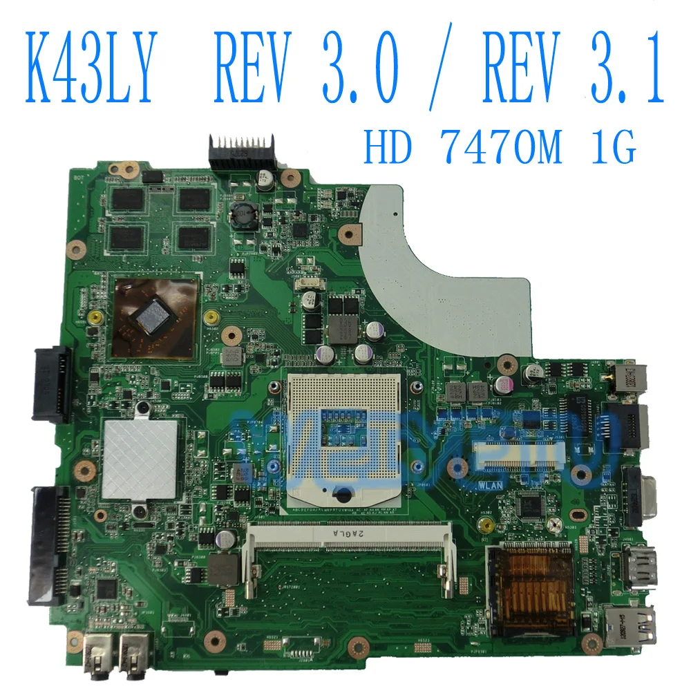 Материнская плата для ноутбука K43LY HD7470 1G ASUS K84HR X84HR K84LY материнская Rev 3 0/Rev 1 100%