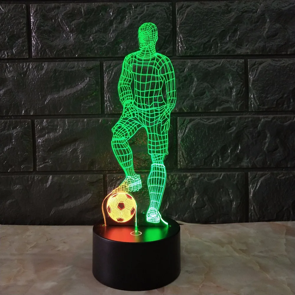 Новинка 3D лампа Mixcolor Футбол человек USB ночник настроение детские игрушки RGB