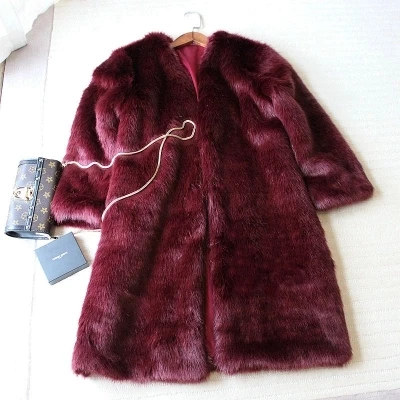 

New Style High-end Fashion Women Faux Fur Coat 17S44