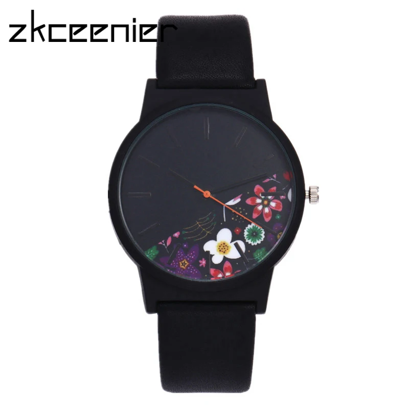 Новые роскошные Лидирующий бренд с цветочным узором повседневные Кварцевые часы