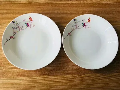 Глазурованная цветная миска и блюдо набор бытовой простой китайской керамики