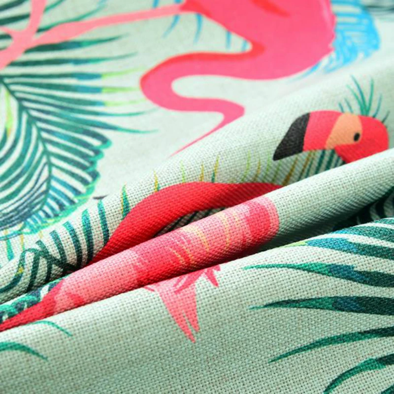 Многоцветные Фламинго Птица лист двойного назначения Лен пылезащитный чехол