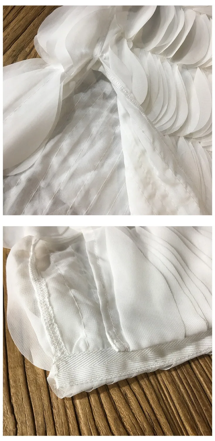 Летнее платье 2018 белое шифоновое с треугольным вырезом на тонких бретельках без