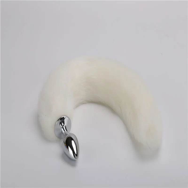 Прекрасный поддельный лисий хвост Анальная пробка металлическая секс-игрушка