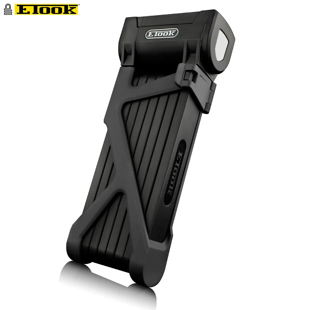black holder Etook Bicycle Lock Folding Mountain Bike Lock Strongest Anti Theft Heavy Duty Motorcycle Lock For Electric Bike ET590 - Цвет: black holder