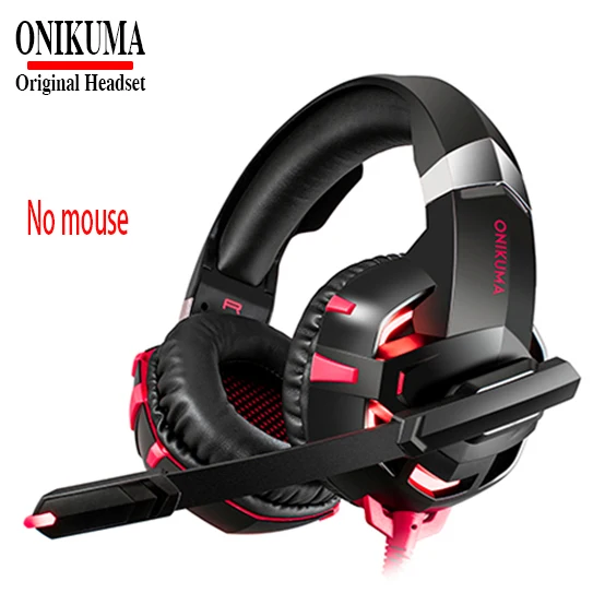 Red 1 Наушники ONIKUMA K2A для компьютера, игровой гарнитуры и ноутбука или планшета, мобильного телефона, Casque Gamer, USB, светящаяся игровая мышь - Цвет: Red 1