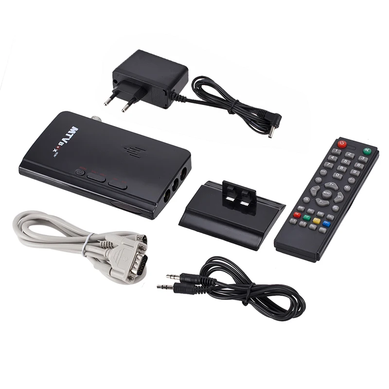 Внешний ТВ-тюнер M tv Box HD tv lcd CRT ТВ-тюнер AV-VGA приемник тюнер ТВ-приставка с пультом дистанционного управления для монитора компьютера