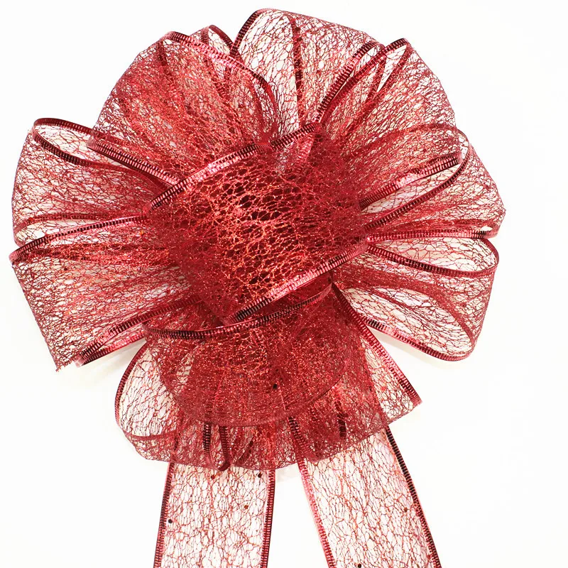 Большие рождественские украшения красные ручной работы домашние цветы бант