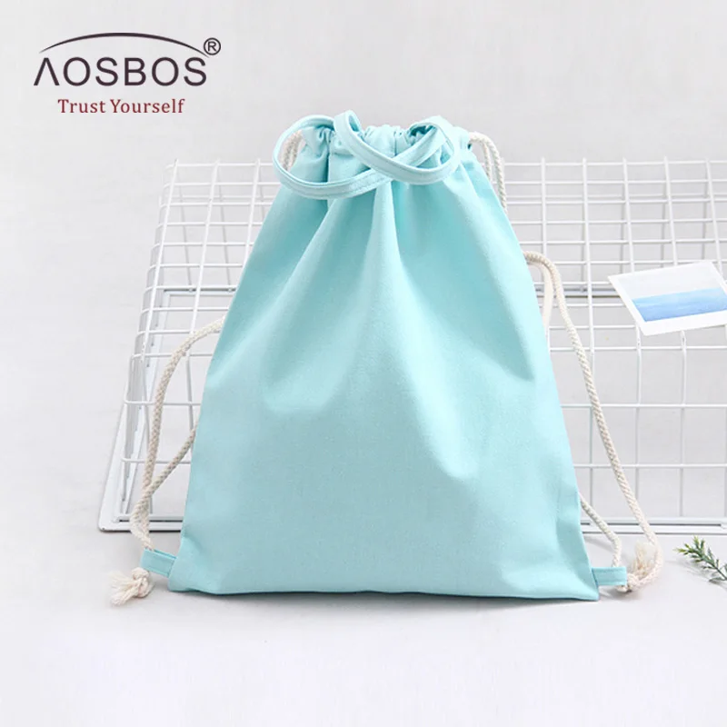 Green Aosbos холщовый рюкзак на шнурке для мужчин и женщин сумка для спортзала для тренировок на открытом воздухе Фитнес сумки на плечо прочный шнурок Сумка - Цвет: Green