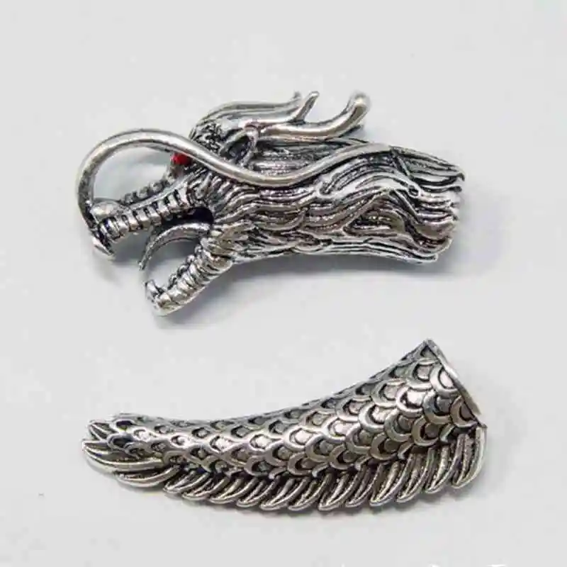 1set Chinese Dragon Head + Dragon Tail Bracelet Metal DIY Bracelet Beads Alloy Jewelry Accessories CWW9208