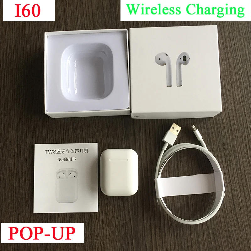 Fu& Y Bill новые I60 TWS Pop Up 1:1 беспроводные Bluetooth наушники раздельного использования QI беспроводные наушники для зарядки басов PK I30 I20 I12 I10