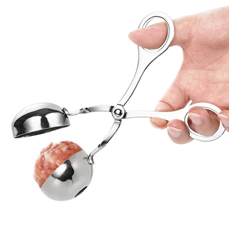 

1pc Meat Poultry Tool Burger Maker Stainless Steel meatball maker to make Fried meat Round Blanched small Tool Ball Camp Mold