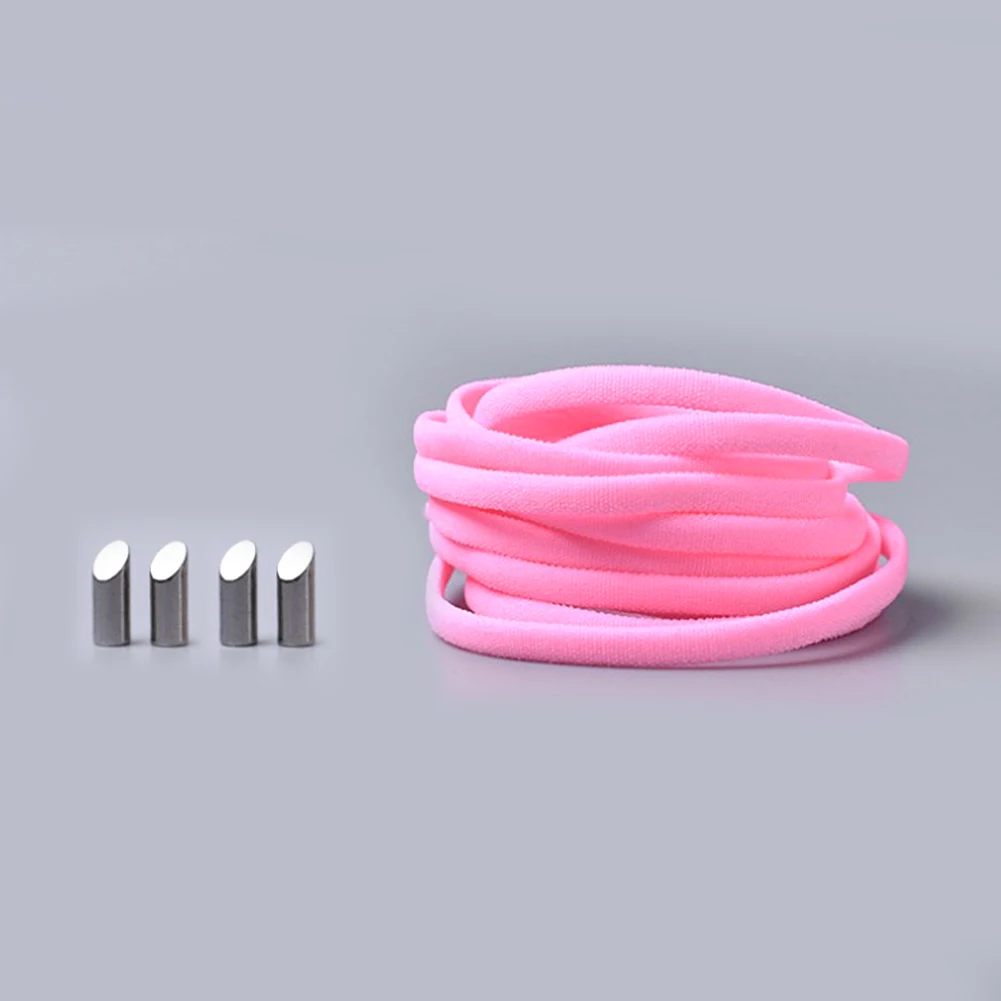 light pink 105 см эластичные резиновые шнурки для обуви, растягивающиеся шнурки без завязок, шнурки для ленивых, плоские Сникеры, шнурки, безопасные шнурки - Цвет: light pink