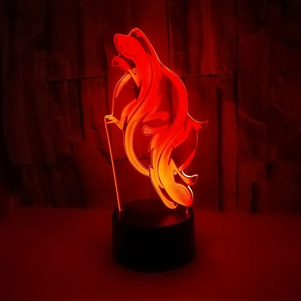 Gecko модель LED 3D ночник 7 цветов мигающий дистанционный сенсорный датчик Usb Иллюзия