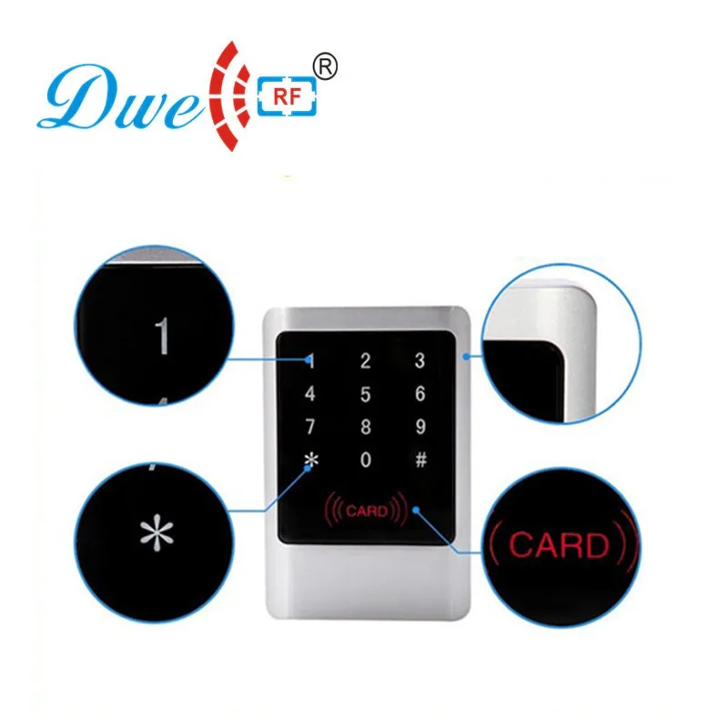 

DWE CC RF access control card reader 125khz rfid reader em4100 touch screen keypad key reader wiegand 26 readers