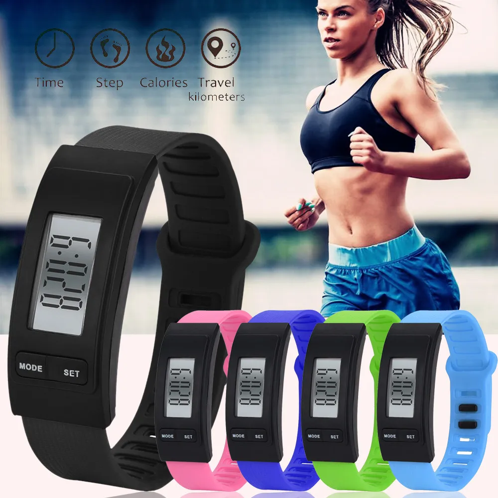 

2019 Brand Watch Run Step Walk Watches Bracelet Pedometer Calorie Counter Digital LCD Walking Distance Sport Fitness Watch QC7