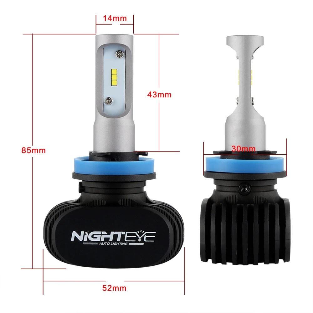 NIGHTEYE супер яркий H11 50 Вт 8000LM 6500 к CSP светодиодный фар автомобиля противотуманный