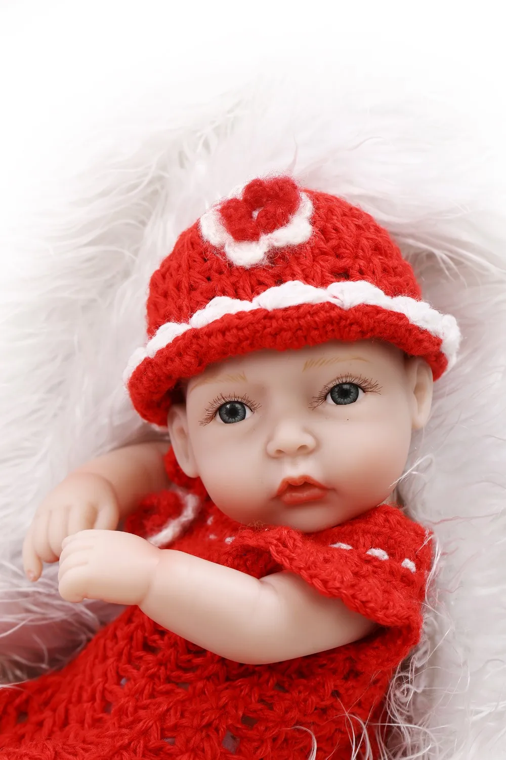 NPK 10-дюймовая Милая миниатюрная Кукла Reborn Baby Boy Реалистичная полностью виниловая