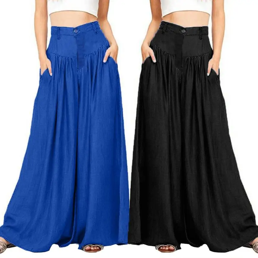 #4 2021 Новый Модный женский Мягкий Pantalon широкие ноги длинные штаны повседневные