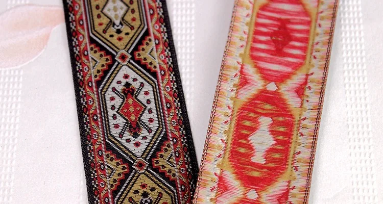 10 ярдов * 5 см китайские ленты цифровой жаккардовый цветок Рубиновая