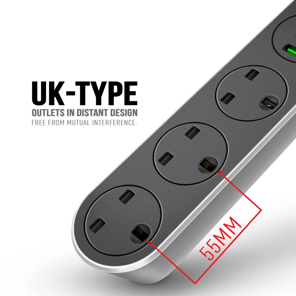 LDNIO SK3661 Настольный удлинитель питания три USB 250V Номинальное напряжение зарядное