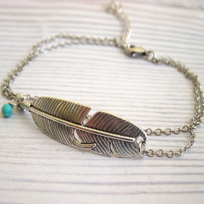 Браслет на ногу с перьями золотого/серебряного цвета цепочка для ног Ювелирное