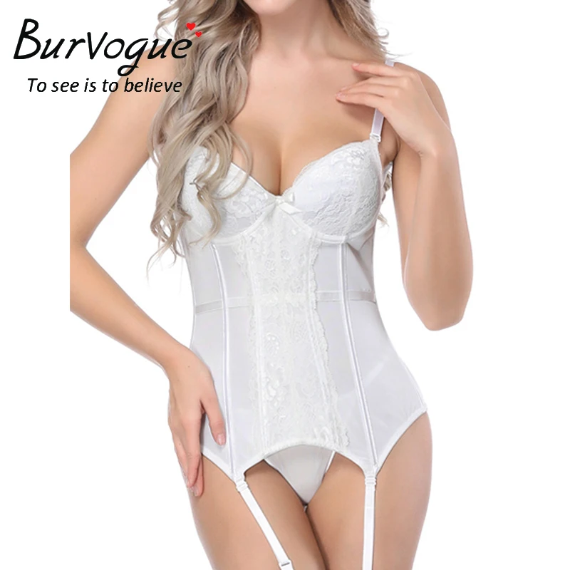 Женские кружевные Корсеты Burvogue черный и белый корсет с эффектом пуш ап|Бюстье