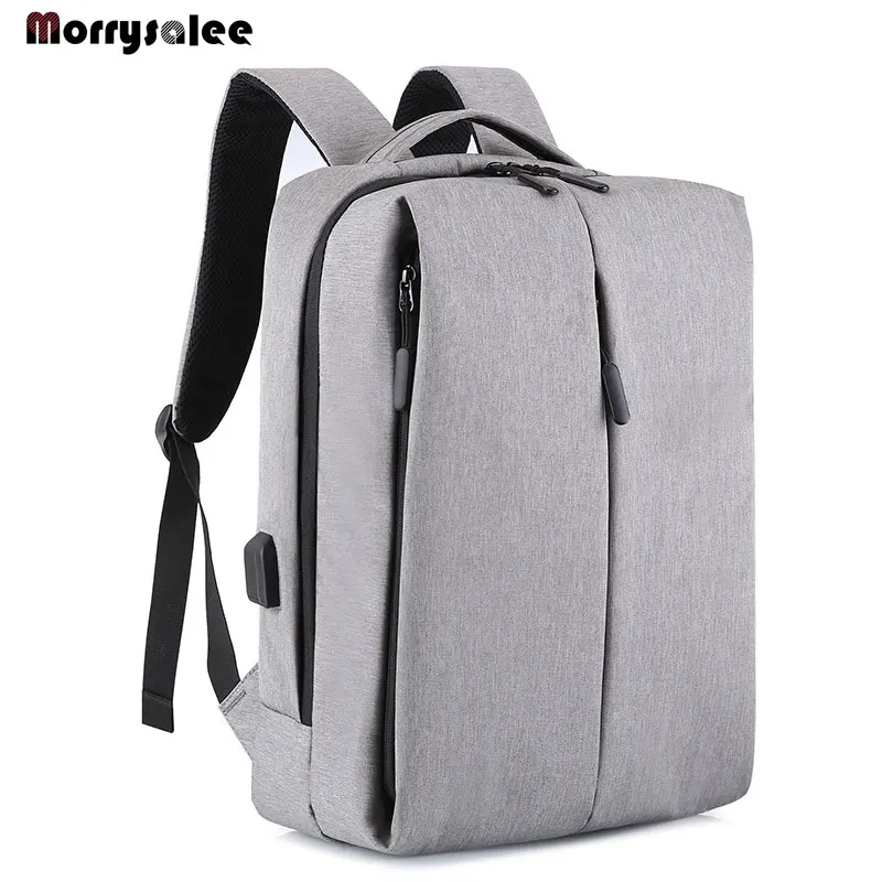 Мужской брендовый Рюкзак 15,6 дюймов для ноутбука Mochila, мужской водонепроницаемый рюкзак, школьный рюкзак - Цвет: Серый