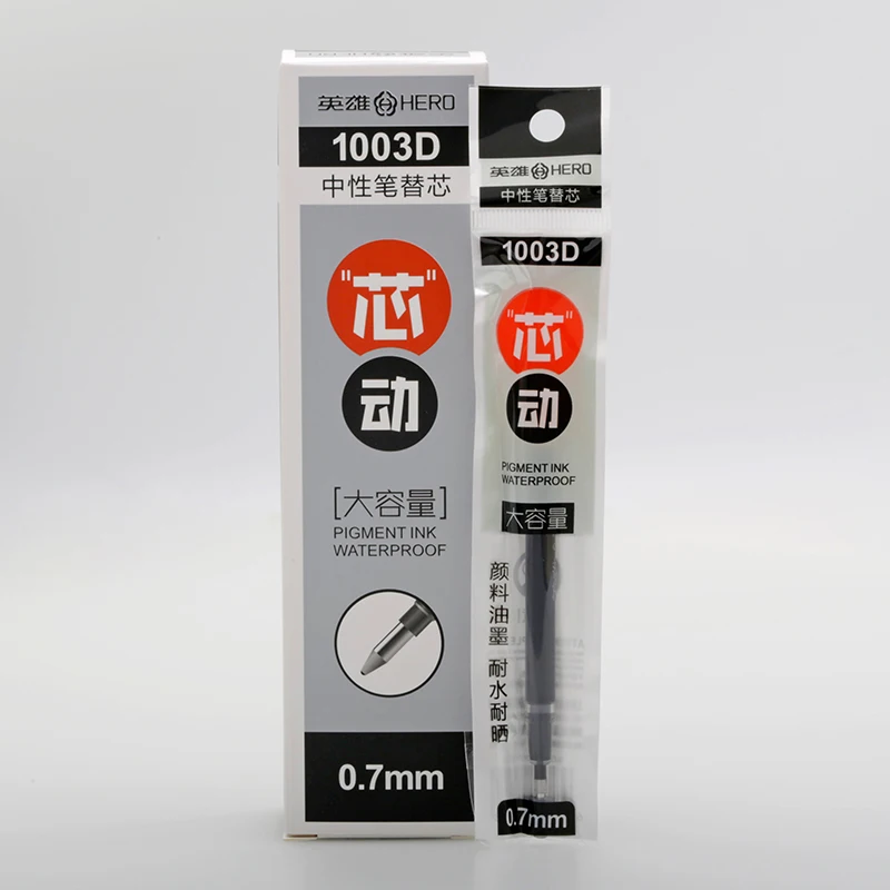 20pcs 0.7mm refills 12 шт./кор. наконечник пули гелевая ручка 0,5 мм 0,7 мм 1,0 мм черные чернила большой емкости обычные ручки офисные школьные принадлежности канцелярские - Цвет: 20pcs 0.7mm refills