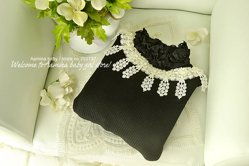 Осенне-зимние черные колготки для маленьких девочек [aамина] футболка одежда