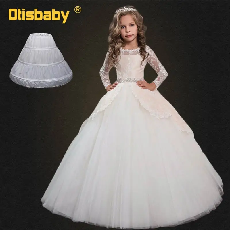 2019 г. детское летнее кружевное платье с цветочным узором для свадебных церемоний
